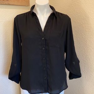 Black button down blouse